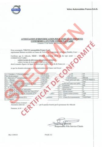 Service d'obtention de certificat de conformité pour voiture importé
